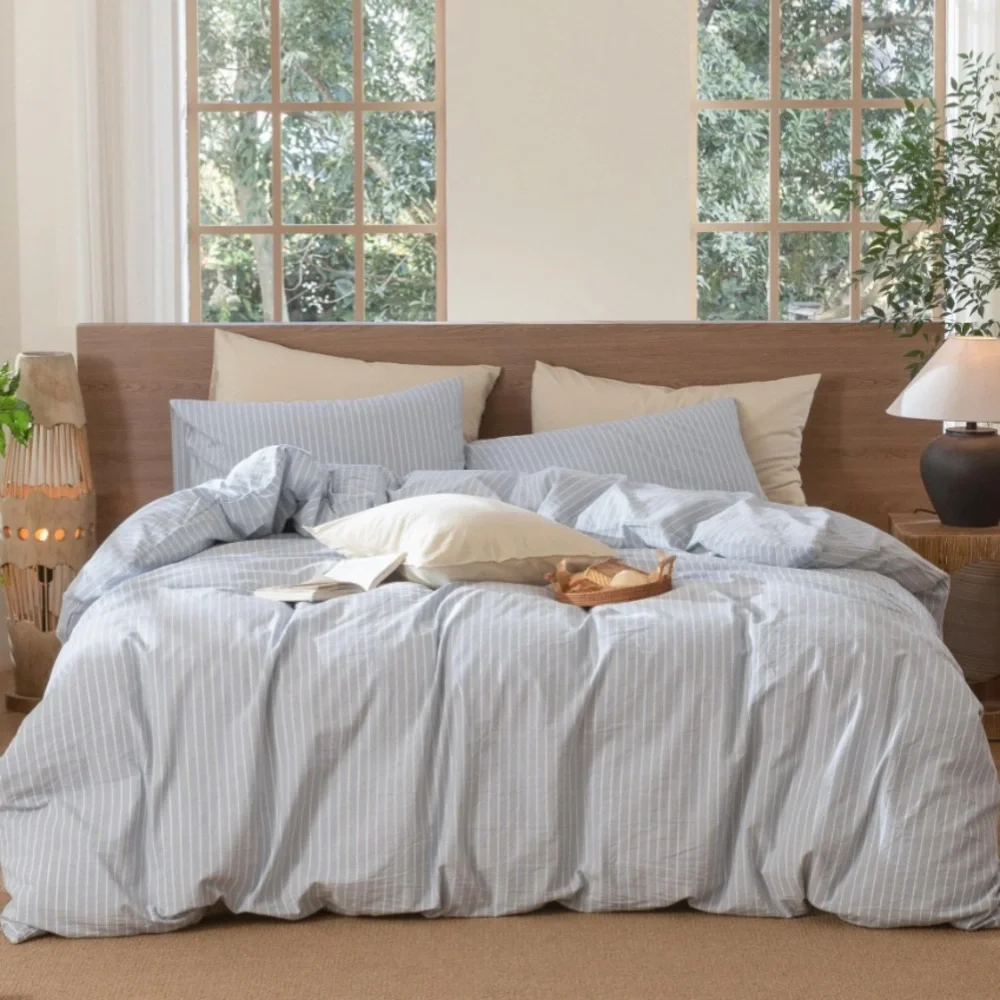 Striped Blue and White Comforter